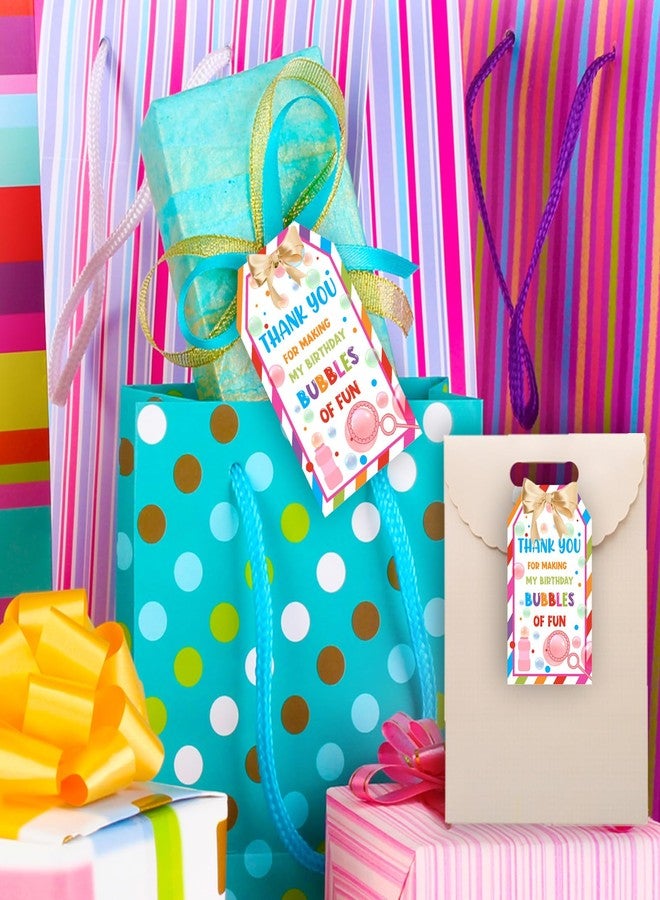 Serencatcher Bubble Birthday Party Favor Tags, 50pcs Bubble Thank You Gift Tags Colorful Thank You for Making My Birthday Bubbles of Fun Tags with String for Summer Bubble Birthday Party Decorations - Image 4